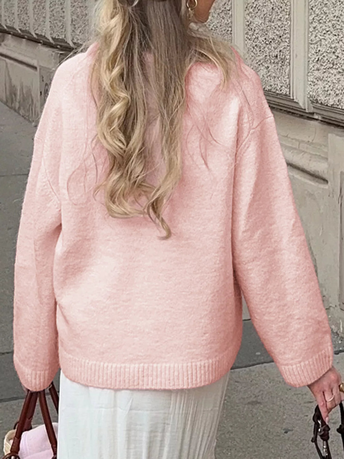 Ribbed Round Neck Dropped Shoulder Sweater (12)