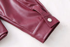 Cool Wild Lapel Leather Biker's Jacket photo 3