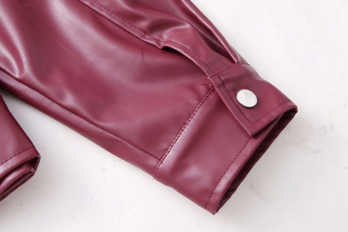 Cool Wild Lapel Leather Biker's Jacket photo 3