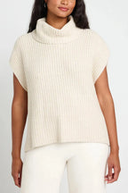 Slit Turtleneck Cap Sleeve Sweater (13)
