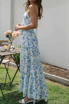 Floral Halter Neck Tiered Maxi Dress (14)