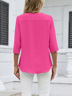 V-neck 3/4 Sleeve Blouse (20)