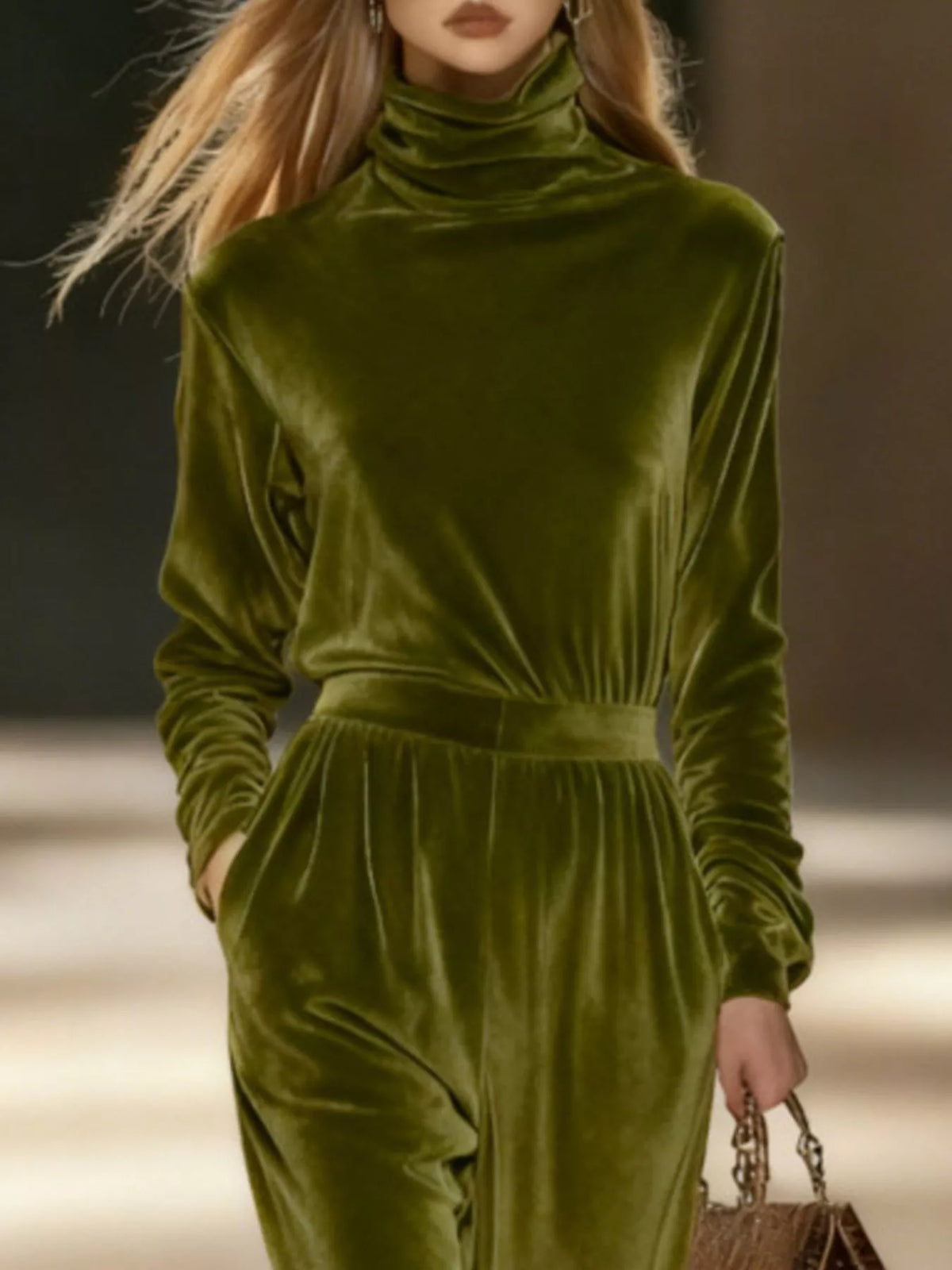 Velvet Long Sleeve Wide-leg Set (8)