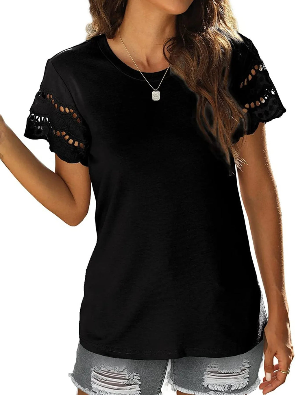 Round Neck Short Sleeve Casual T-shirt (7)