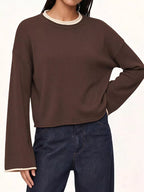 Crew Neck Dropped Shoulder Sweater (7)