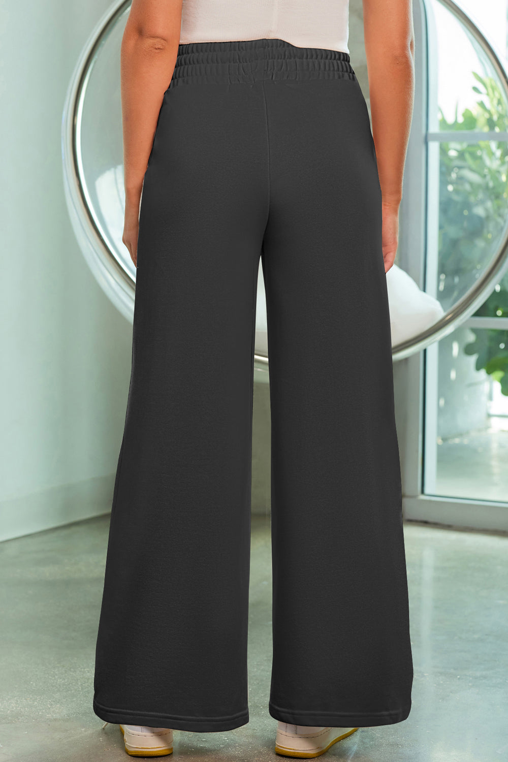 Drawstring Wide Leg Pants Pockets (8)