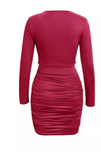 Ruched Cowl Neck Long Sleeve Mini Dress (20)