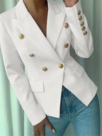 Decor Button Lapel Collar Blazer