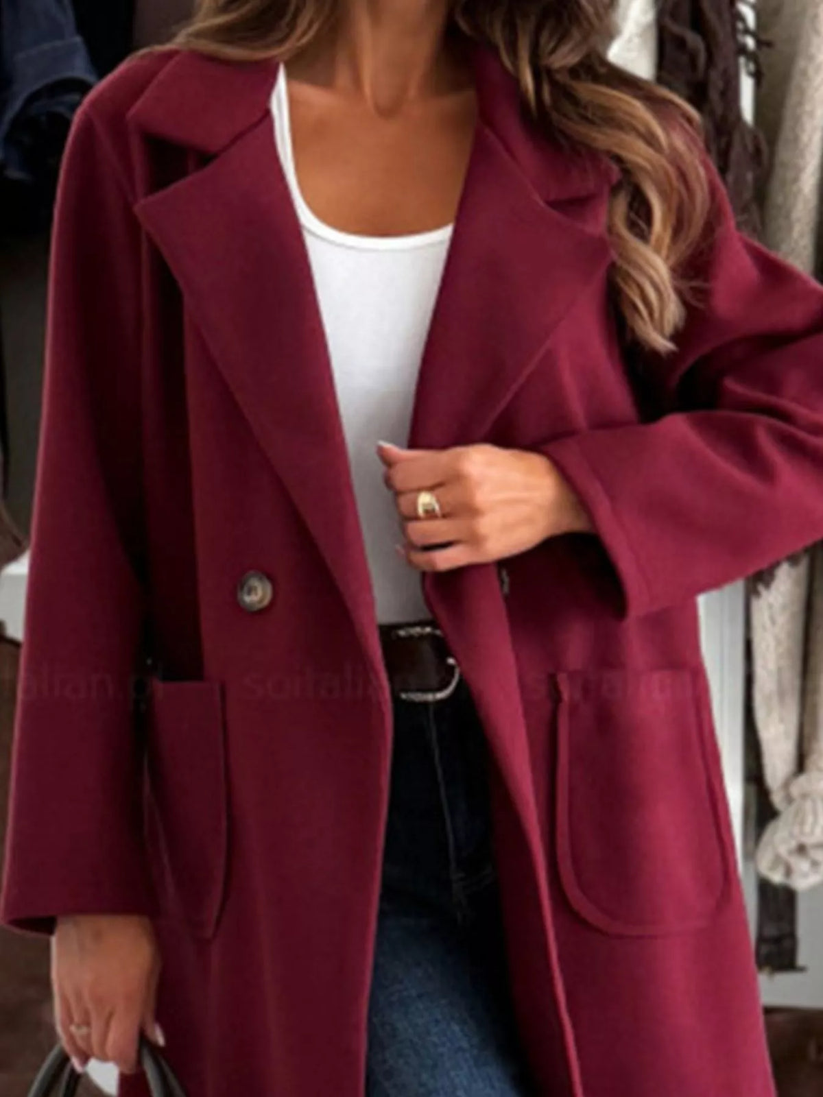 Long-sleeve Single-breasted Trench Coat (9)