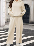Kangaroo Pocket Hoodie Wide-leg Pant Set