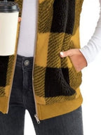 Full Size Block Zip Up Vest Coat Plus (3)