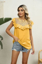 Spliced Lace Ruffled Blouse (17)