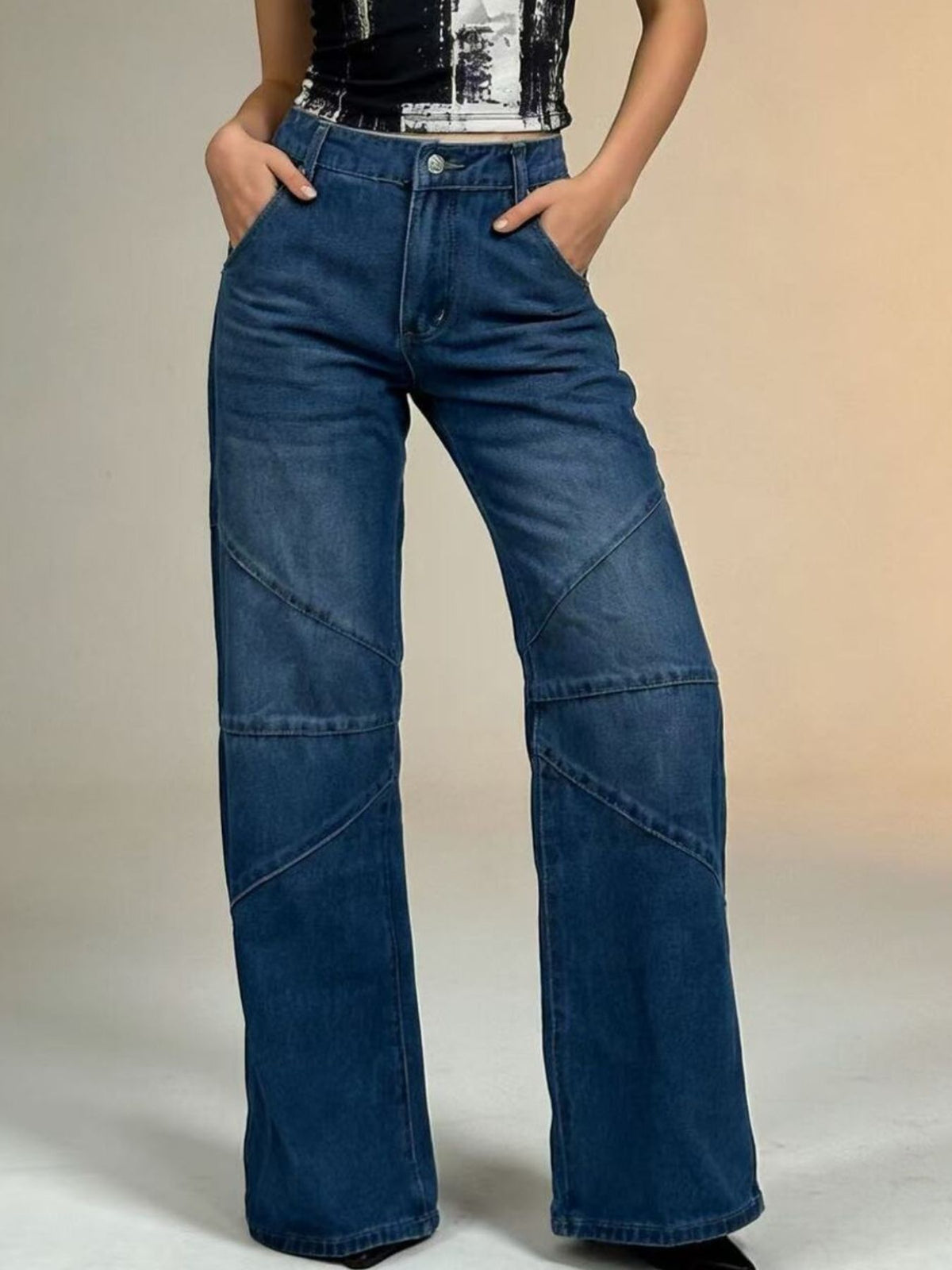 Vintage Wash Wide Leg Jeans (9)