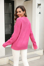 Round Neck Ribbed Long Sleeve Sweater (2)
