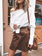Full Size One-shoulder Ribbed Sweater Plus (2)