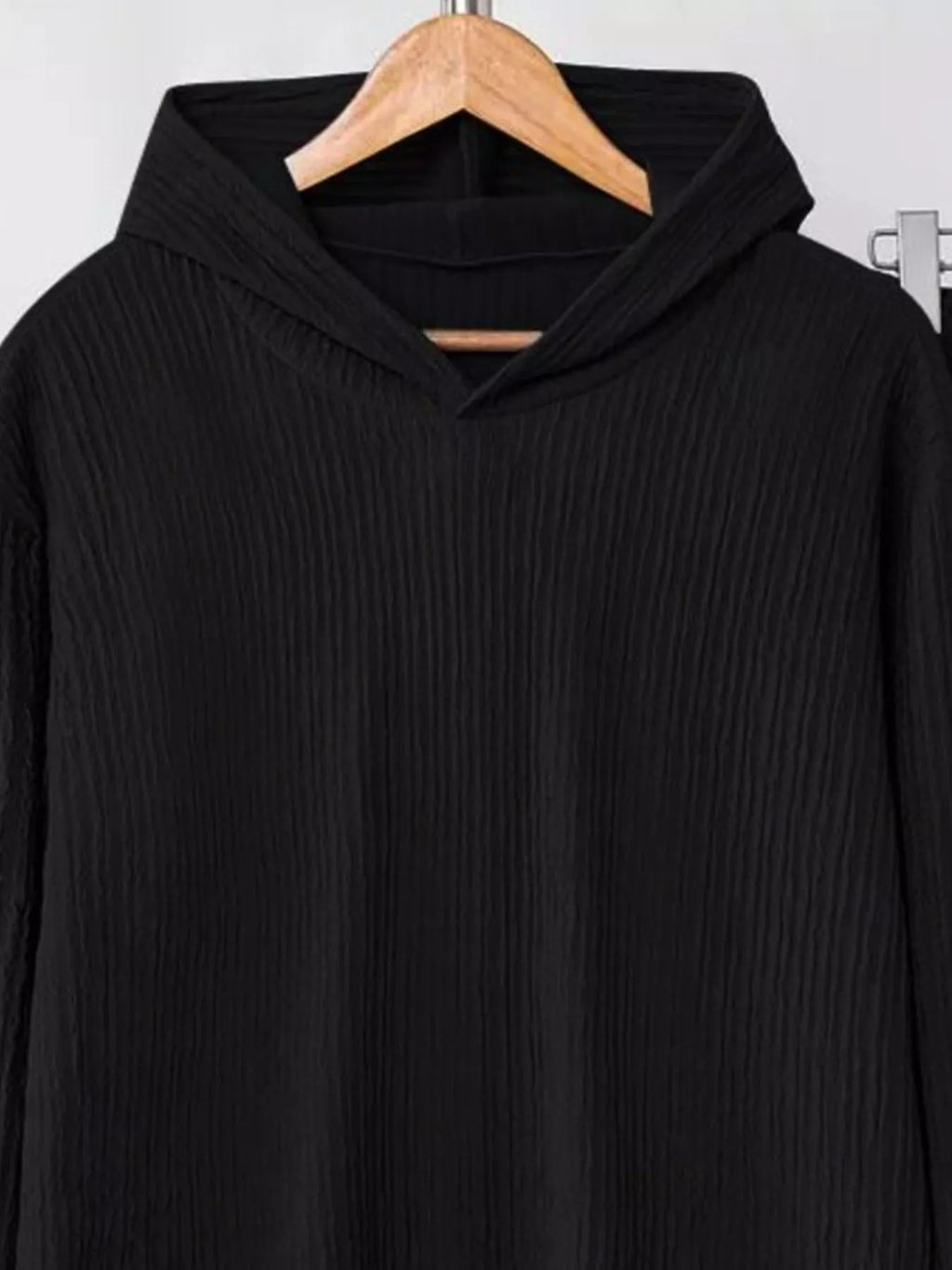 Textured Long Sleeve Hoodie Pants Set (3)
