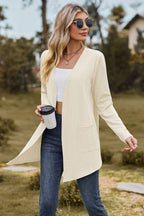 Cable-knit Long Sleeve Cardigan Pocket (16)