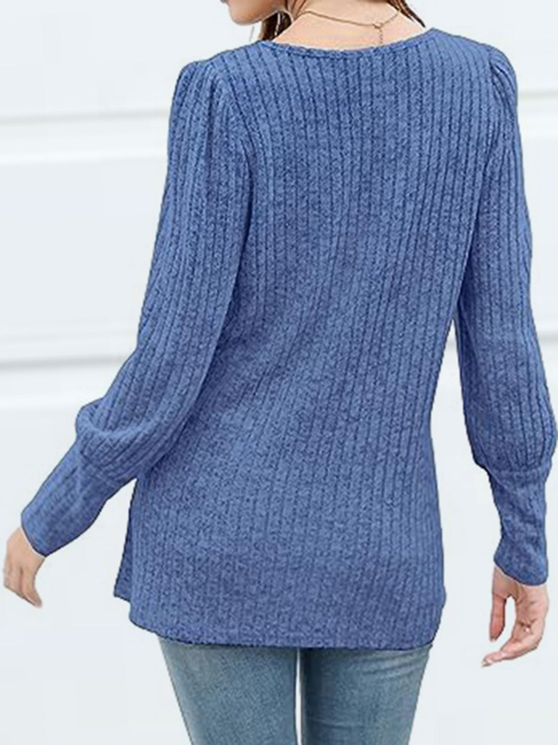 Decorative Button Square Neck Top (15)