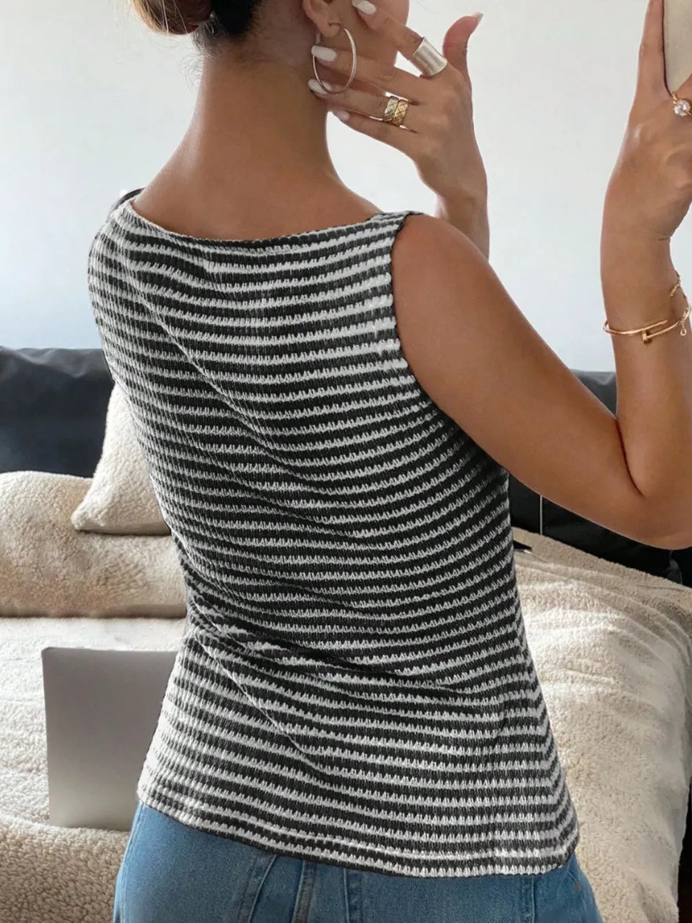 Button Down Striped Tank (19)