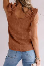 Full Size Swiss Dot V-neck Tank (18)