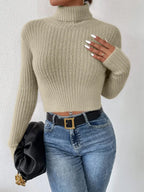 Ribbed Turtleneck Long Sleeve Sweater (8)