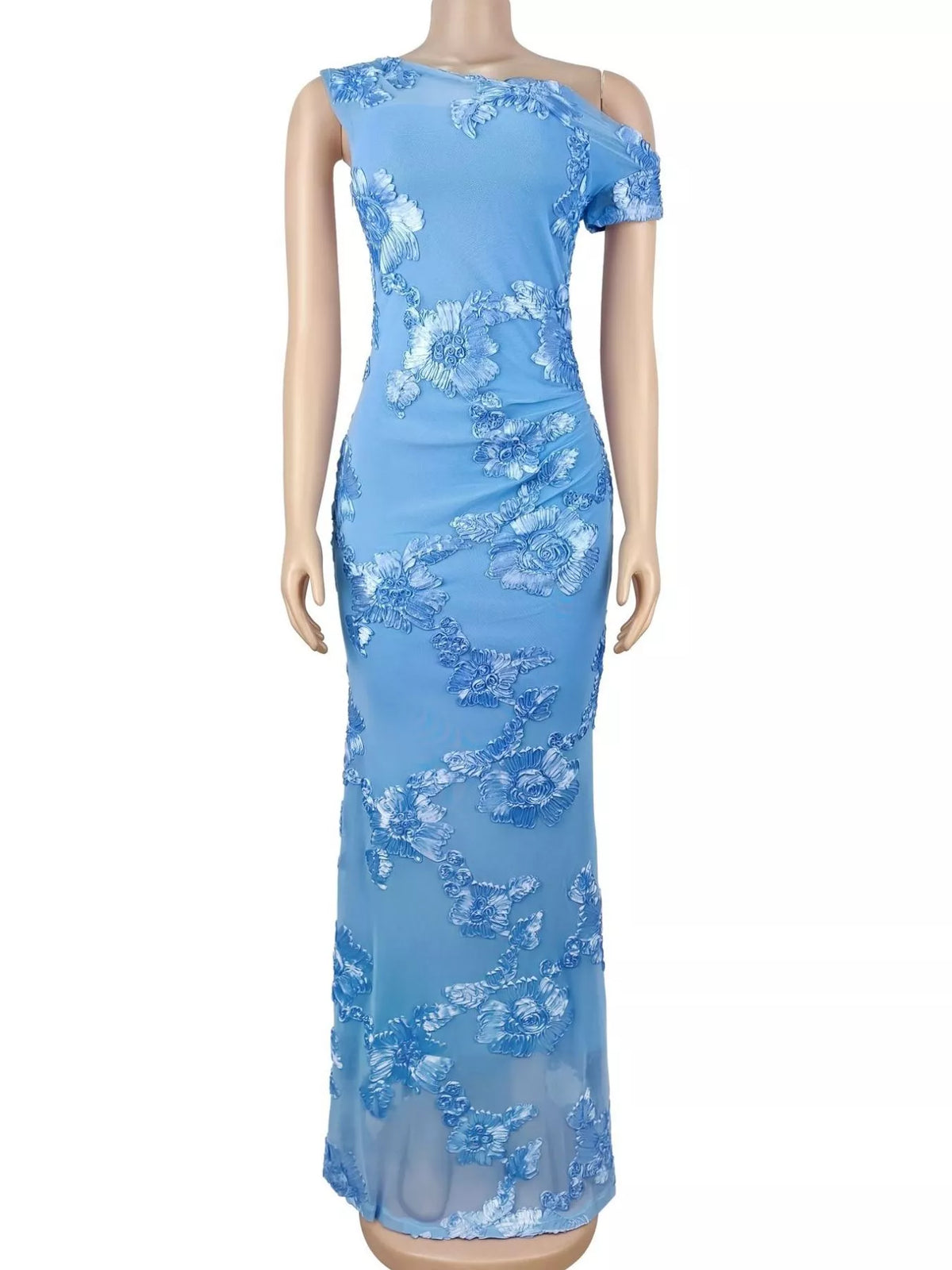 Embroidered One Shoulder Maxi Dress (3)