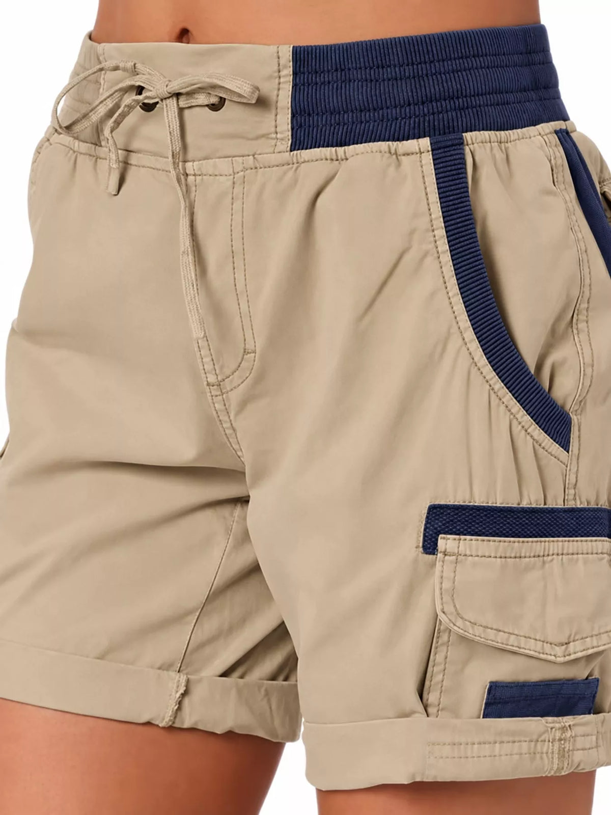 Full Size Drawstring Cargo Shorts Plus (62)