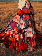 Floral Print High-waisted Maxi Skirt (10)