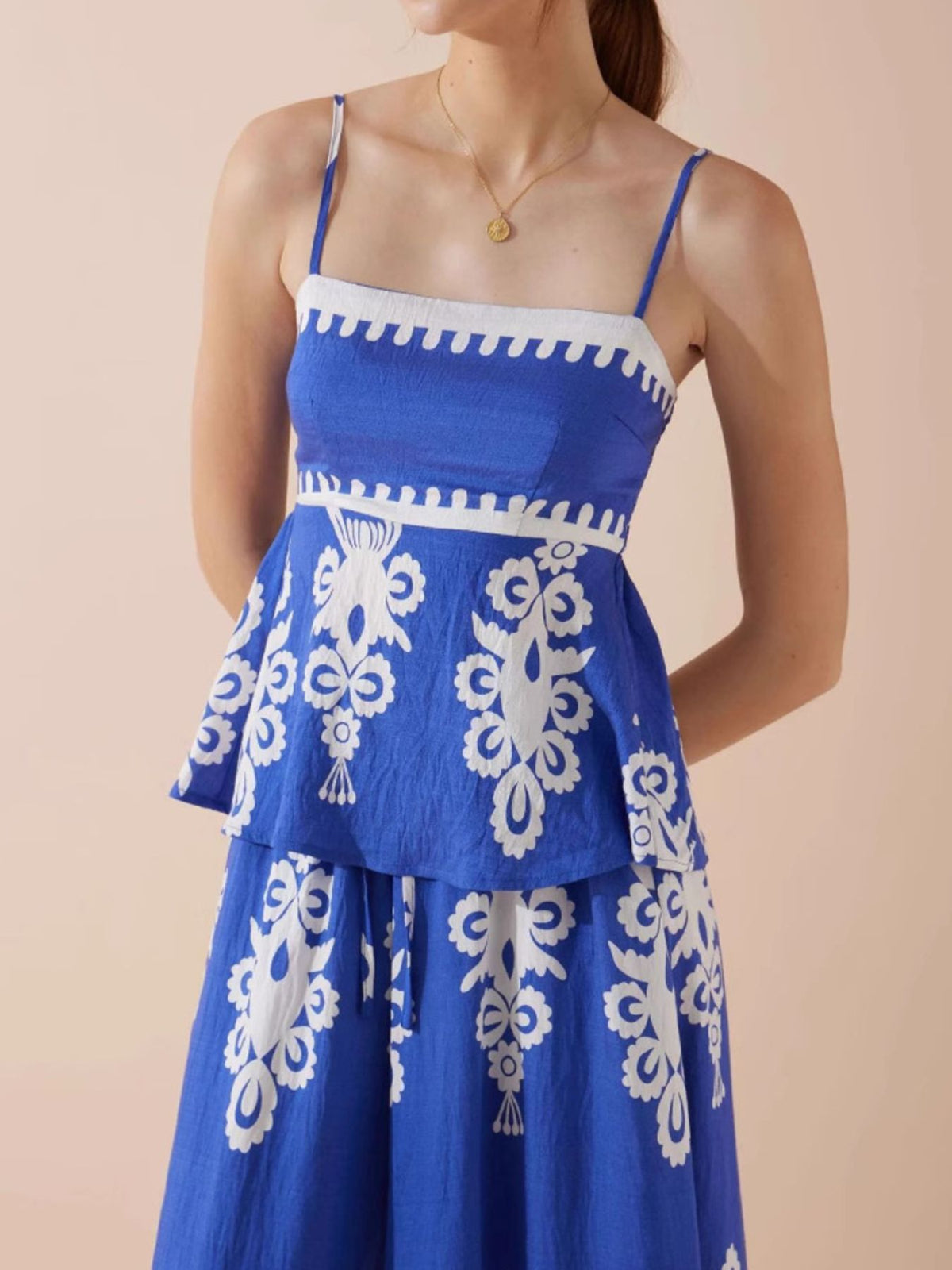Printed Cami Wide Leg Pants Set (2)