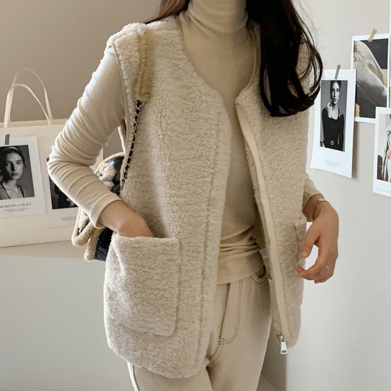 Lamb Wool Vest Jacket variant CJYM167093401AZ