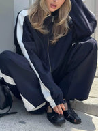 Zip Up Long Sleeve Outerwear Pants Set (20)