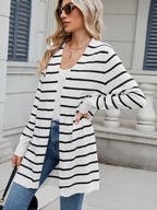 Striped Open Front Cardigan Relaxed Fit (5)