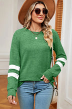 Striped Heathered Round Neck T-shirt (15)