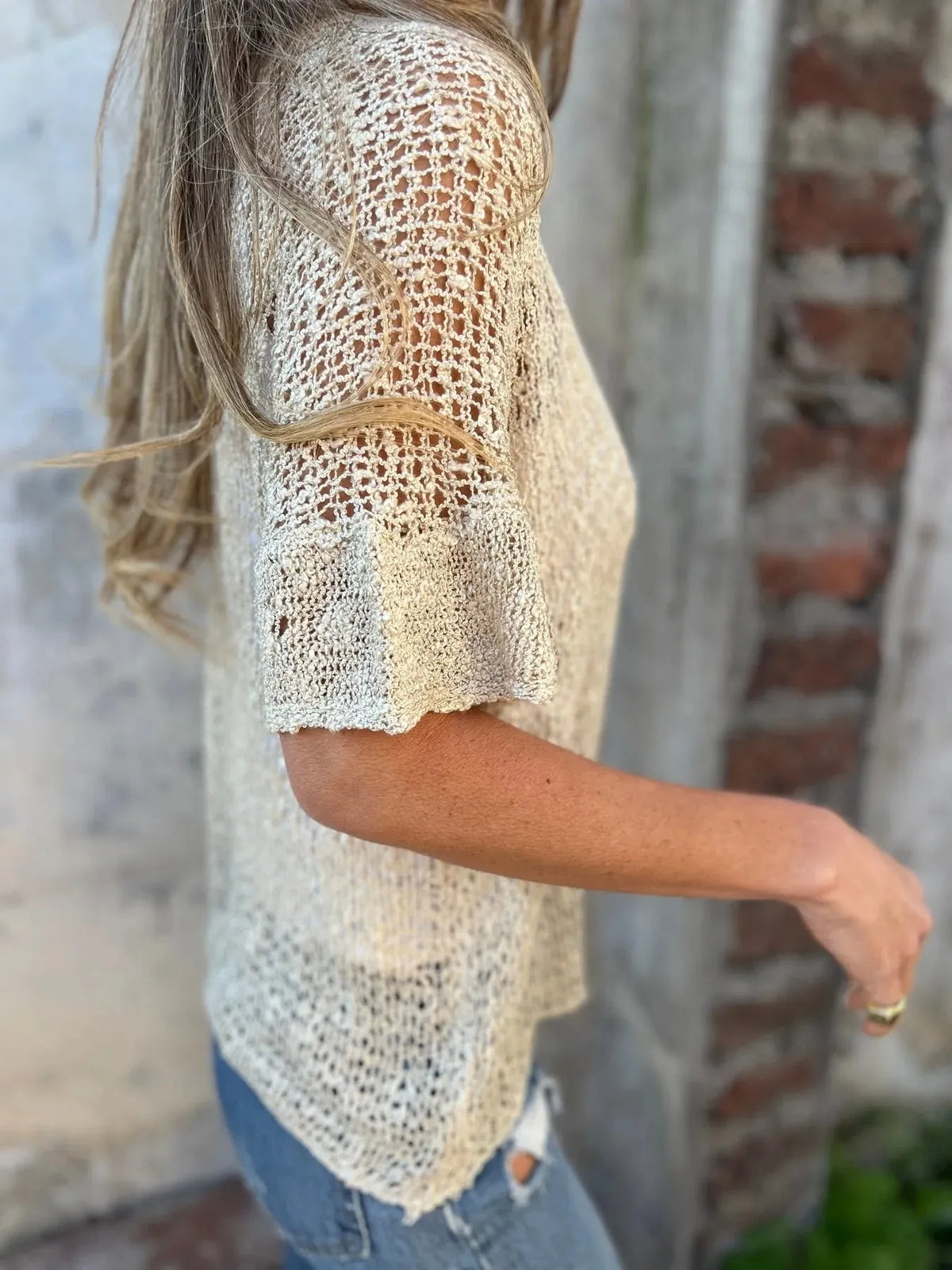 Full Size One Button Half Sleeve Cardigan Plus (3)