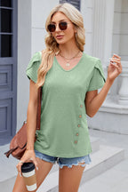 V-neck Short Sleeve T-shirt (27)