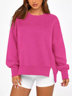 Casual Loose Side Slit Sweatshirt (18)