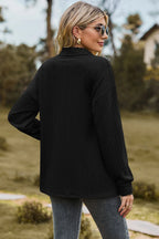 Half Button Dropped Shoulder Blouse (3)