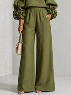 Full Size Floral Cuffs Top Wide Leg Pants Set Plus (16)