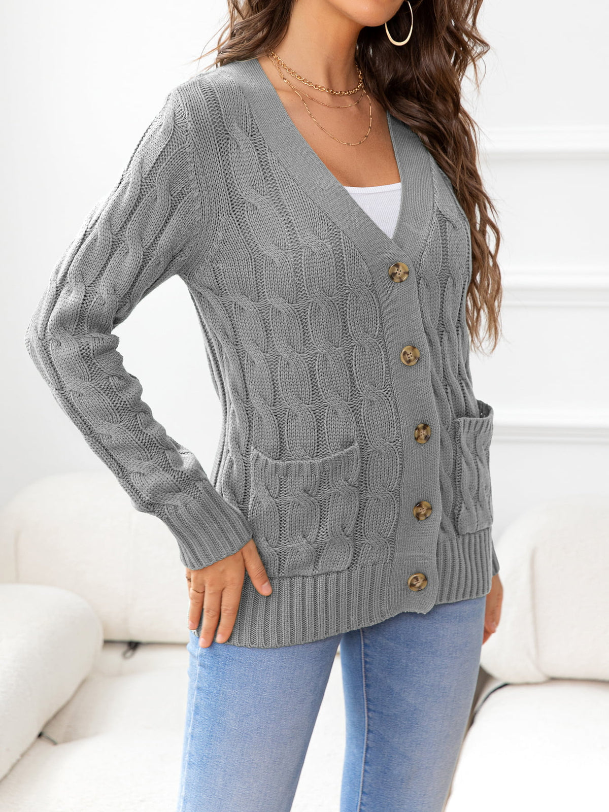 Button Down Cable-knit Cardigan (32)