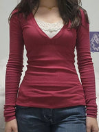 Long Sleeve T-shirt Lace Detail (5)