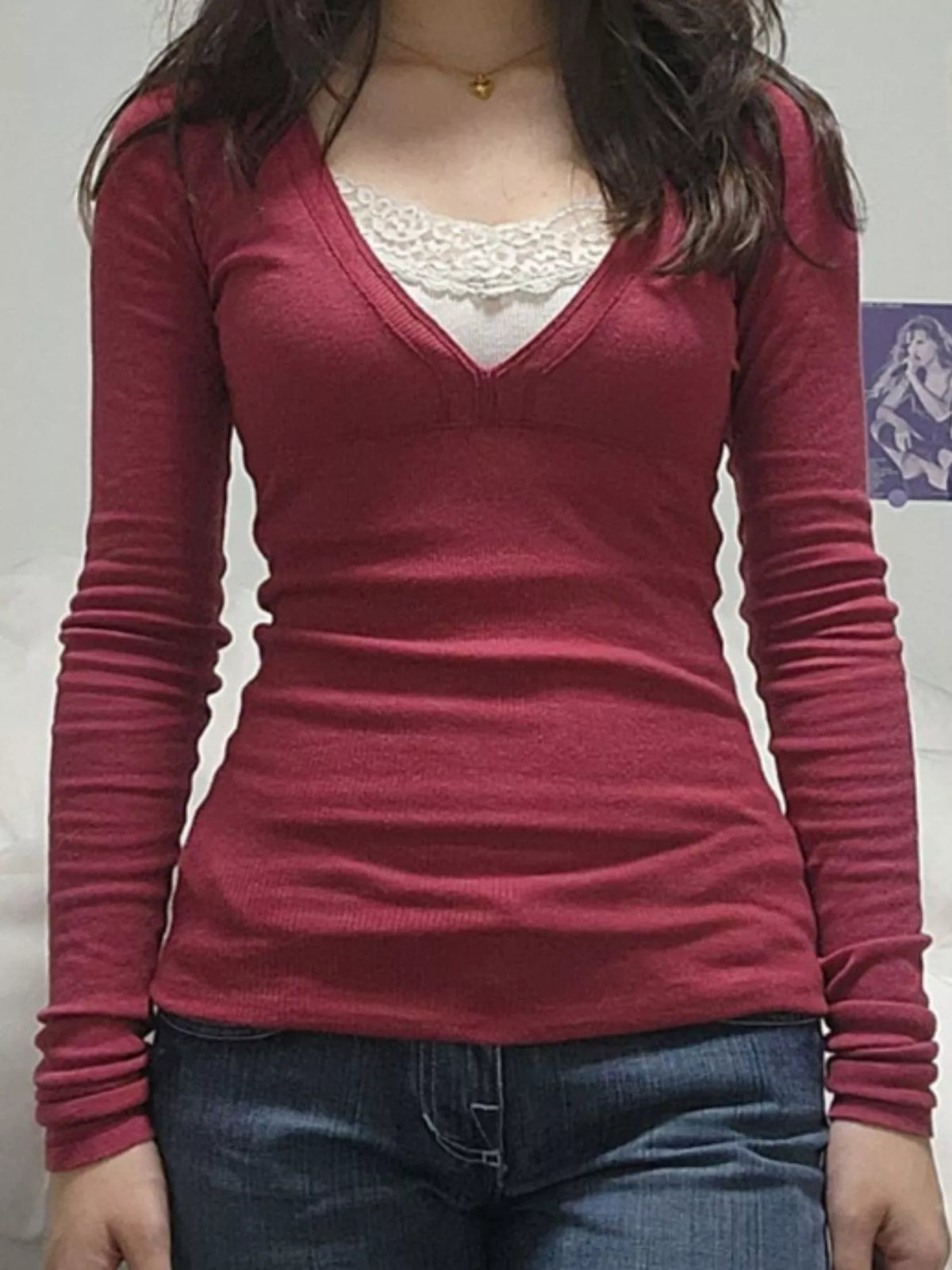 Long Sleeve T-shirt Lace Detail (5)
