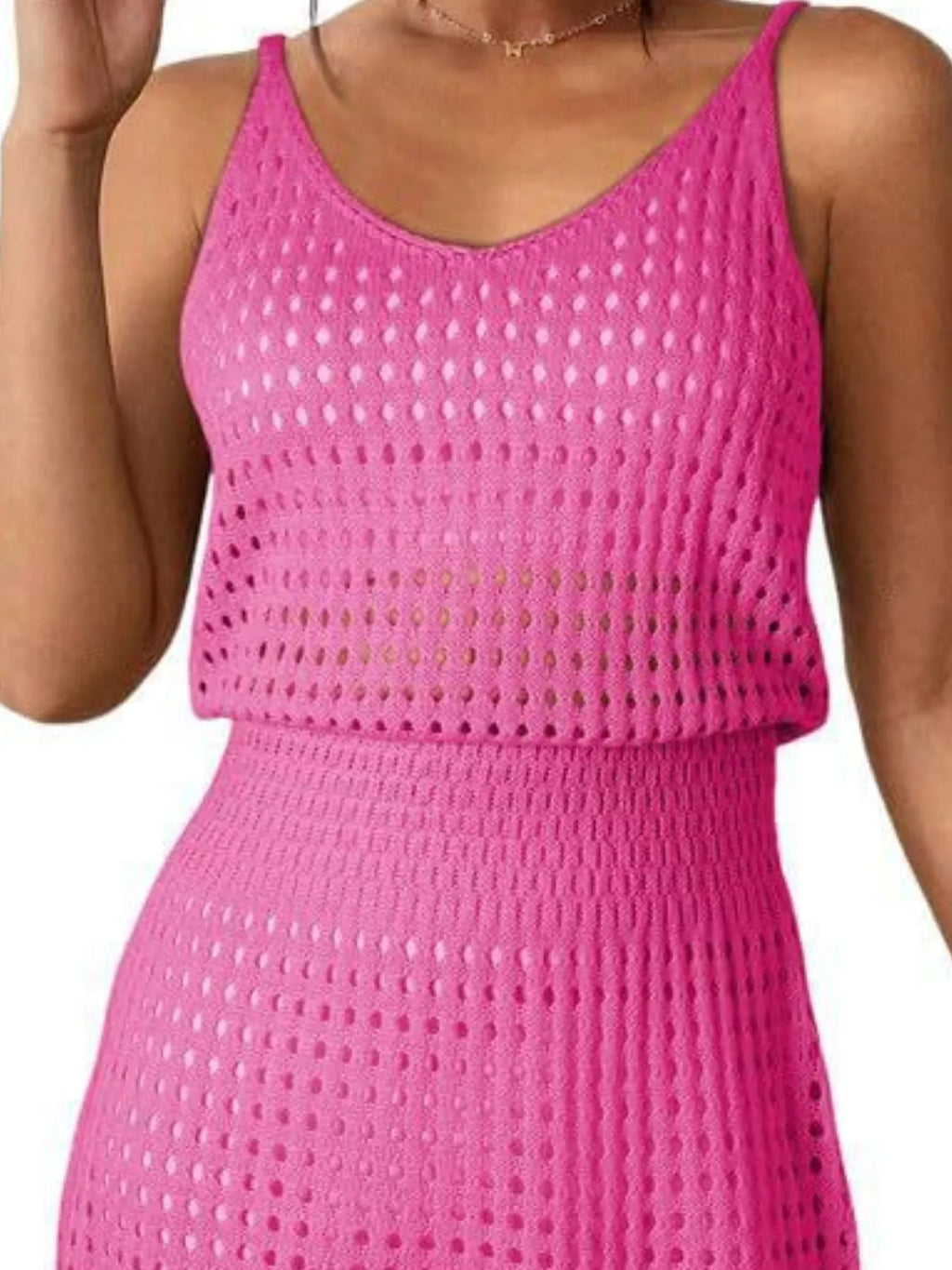 Crochet Sleeveless Knit Cover Up Dress (19)
