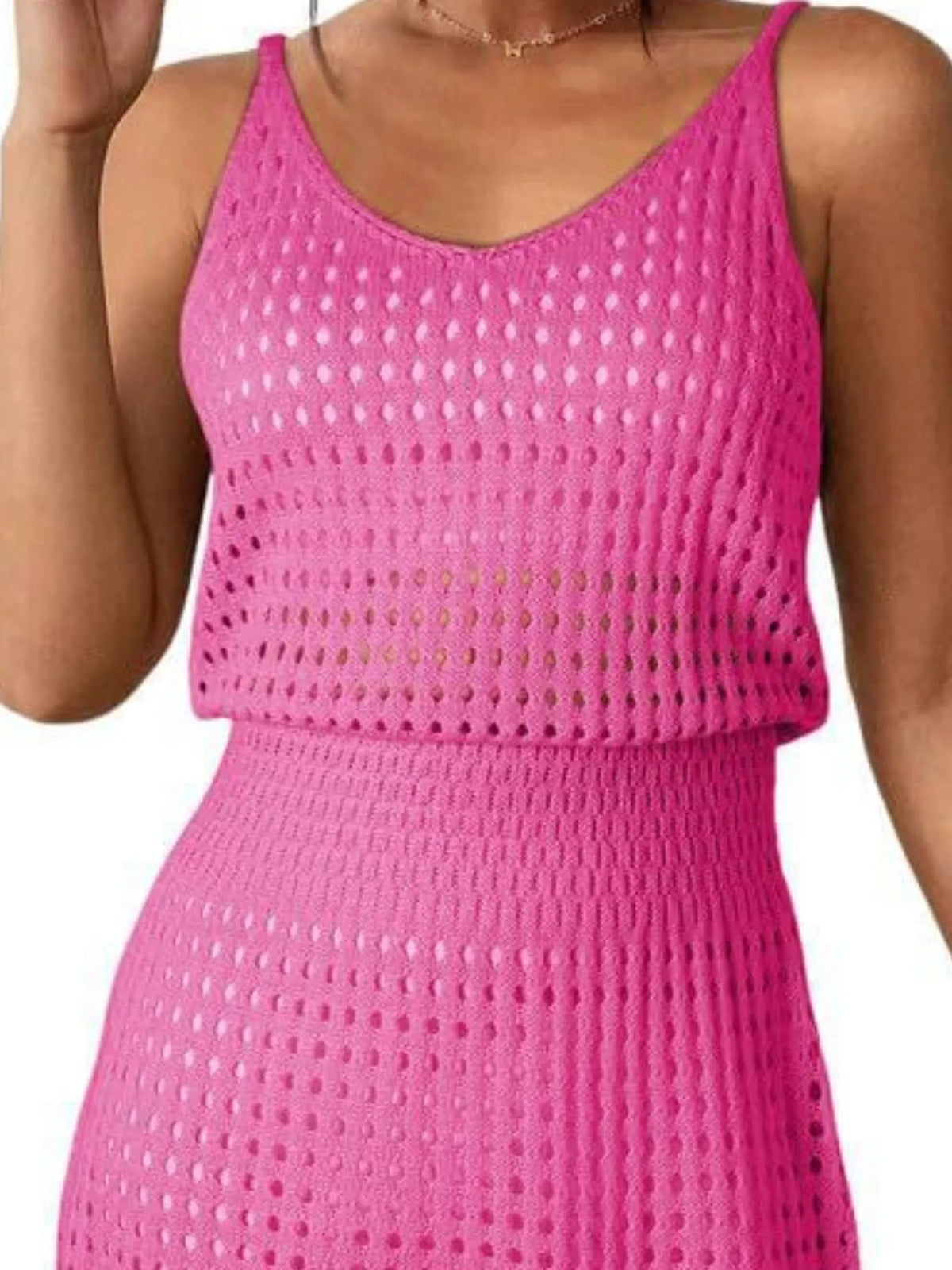 Crochet Sleeveless Knit Cover Up Dress (19)