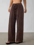 Striped Wide-leg Drawstring Pants (14)