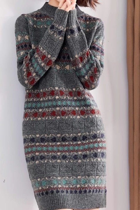 Striped Midi Sweater Dress photo 1