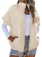 Quilted Zip Up Short Sleeve Winter Coat (5)