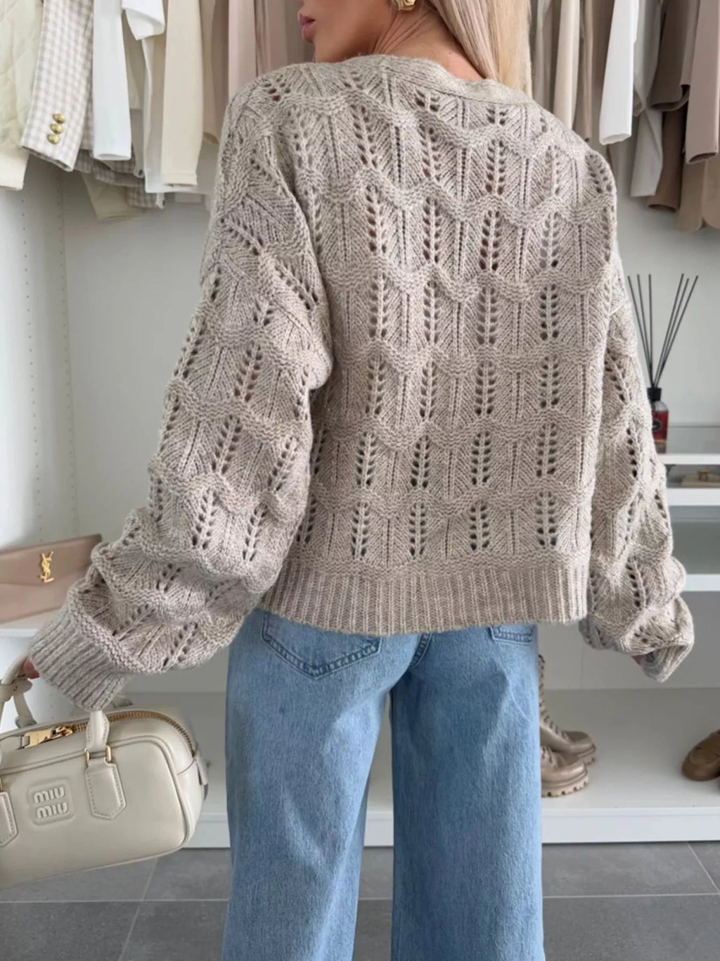 Tie-front Openwork Cardigan (9)