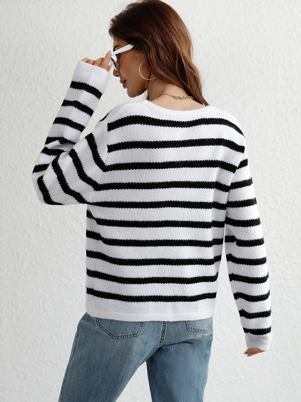 Striped Button Front Cardigan (3)