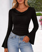 Ribbed Bell Sleeve T-shirt (5)