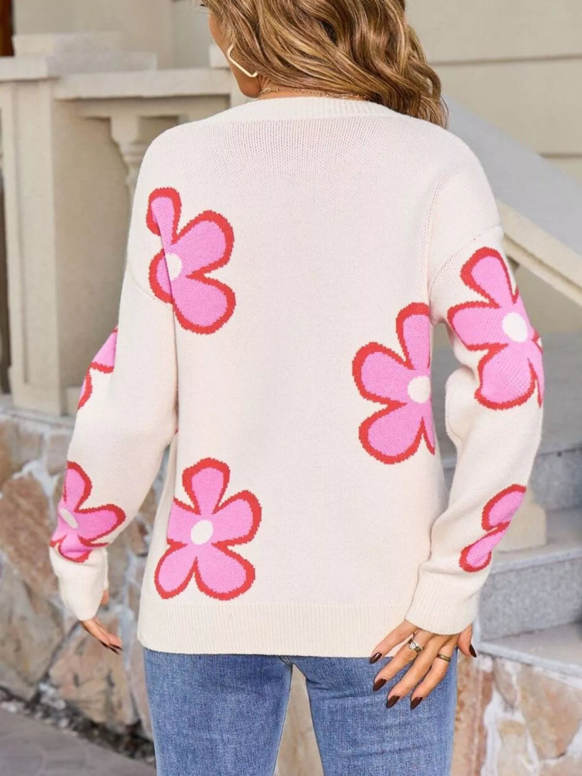 Floral Crew Neck Sweater (5)